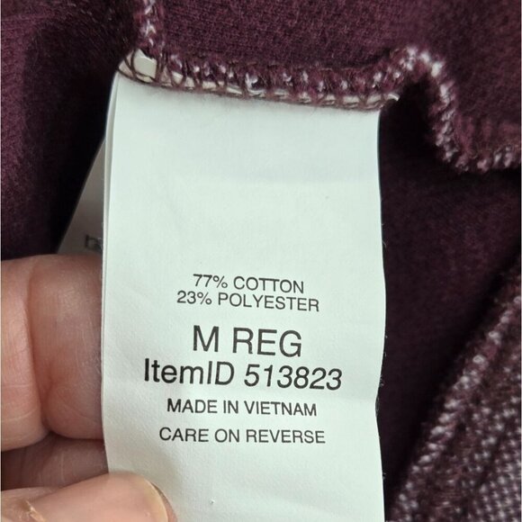 LL Bean Sweatshirt Jacket Full-Zip Plum Weave M Cotton Polyester Traditional Fit - Picture 14 of 14
